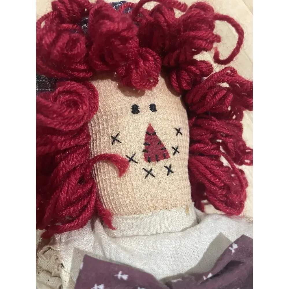 Girl Shelf Sitting Country Cloth Rag Doll Friends Forever Hearts Tender Hearted